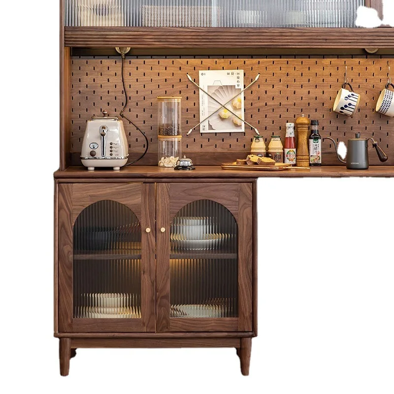 Black walnut high cabinet Nordic modern simple dining table integrated living room against the wall
Black walnut high cabinet Nordic modern simple dining table integrated living room against the wall