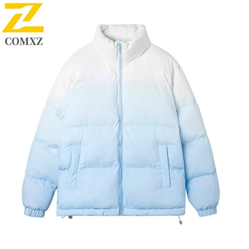 COMXZ 2025 г., хлопковая куртка градиентного цвета для женщин и мужчин, зимняя парка с толстым поясом, пальто с воротником-стойкой, облегающая свободная верхняя одежда унисекс
COMXZ 2025 г., хлопковая куртка градиентного цвета для женщин и мужчин, зимняя парка с толстым поясом, пальто с воротником-стойкой, облегающая свободная верхняя одежда унисекс