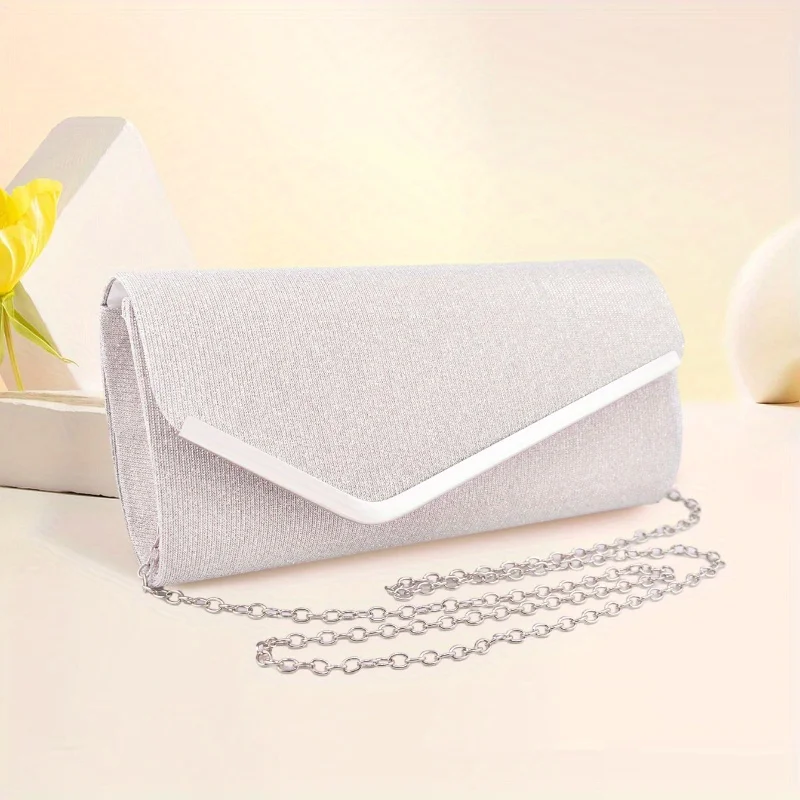 Glitter Evening Clutch For Women, Triple-Fold Purse With Chain Strap, Lightweight Designer Handbag For Parties And Events
Glitter Evening Clutch For Women, Triple-Fold Purse With Chain Strap, Lightweight Designer Handbag For Parties And Events
