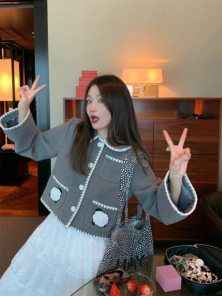 ay ort Шерстяное пальто женское Design Sense Hook Flower Маленький размер Шерстяное пальто Корейский Sle Commute Pure Color Long Sve
ay ort Шерстяное пальто женское Design Sense Hook Flower Маленький размер Шерстяное пальто Корейский Sle Commute Pure Color Long Sve