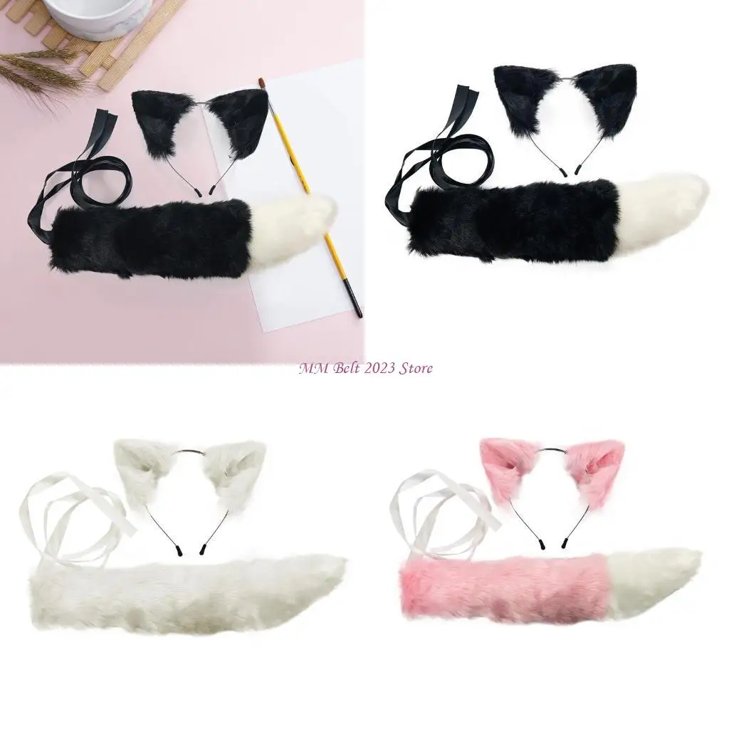 49ME Adult Kids Simulation Plush Wolf for Cat Ears Headband Bandana with Furry Long Tail Set Anime Cosplay Costume Accessorie 
49ME Adult Kids Simulation Plush Wolf for Cat Ears Headband Bandana with Furry Long Tail Set Anime Cosplay Costume Accessorie