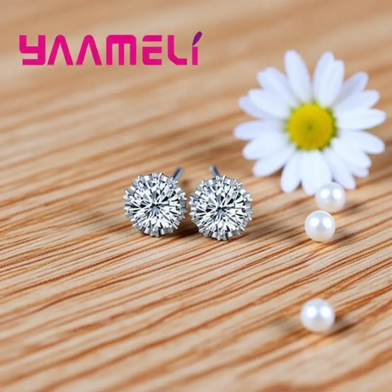 Classic 925 Sterling Silver Crown Flower Crystal Zircon Stud Earrings For Women Girls Engagement Party Jewelry Gifts Accessory
Classic 925 Sterling Silver Crown Flower Crystal Zircon Stud Earrings For Women Girls Engagement Party Jewelry Gifts Accessory