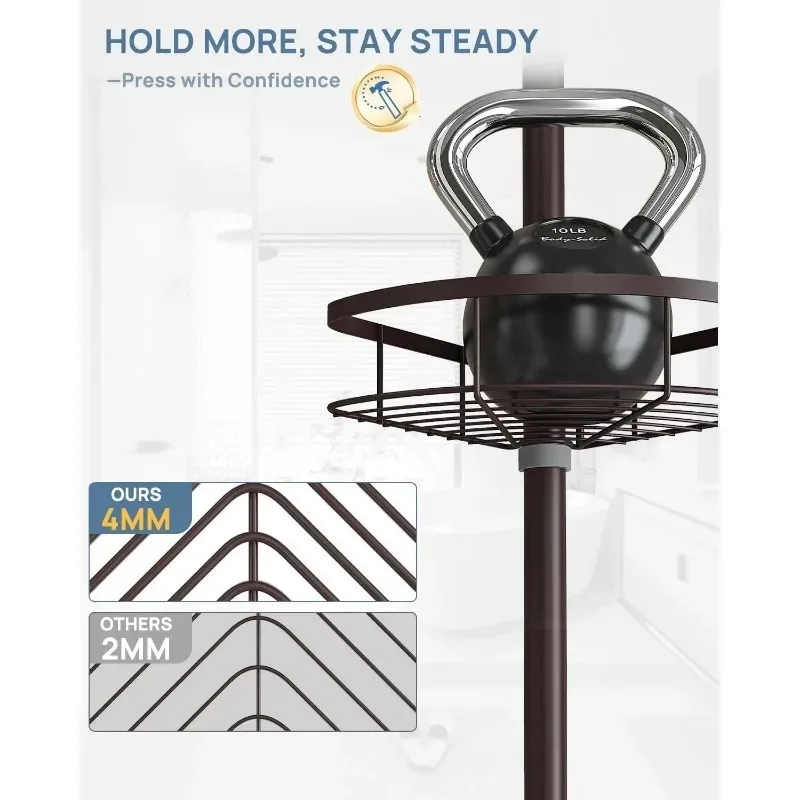 Нержавеющий угловой органайзер для душа для ванной комнаты, натяжной столб с 4 корзинами, стеллаж для хранения ванны, от 39,2 до 113 дюймов
Нержавеющий угловой органайзер для душа для ванной комнаты, натяжной столб с 4 корзинами, стеллаж для хранения ванны, от 39,2 до 113 дюймов