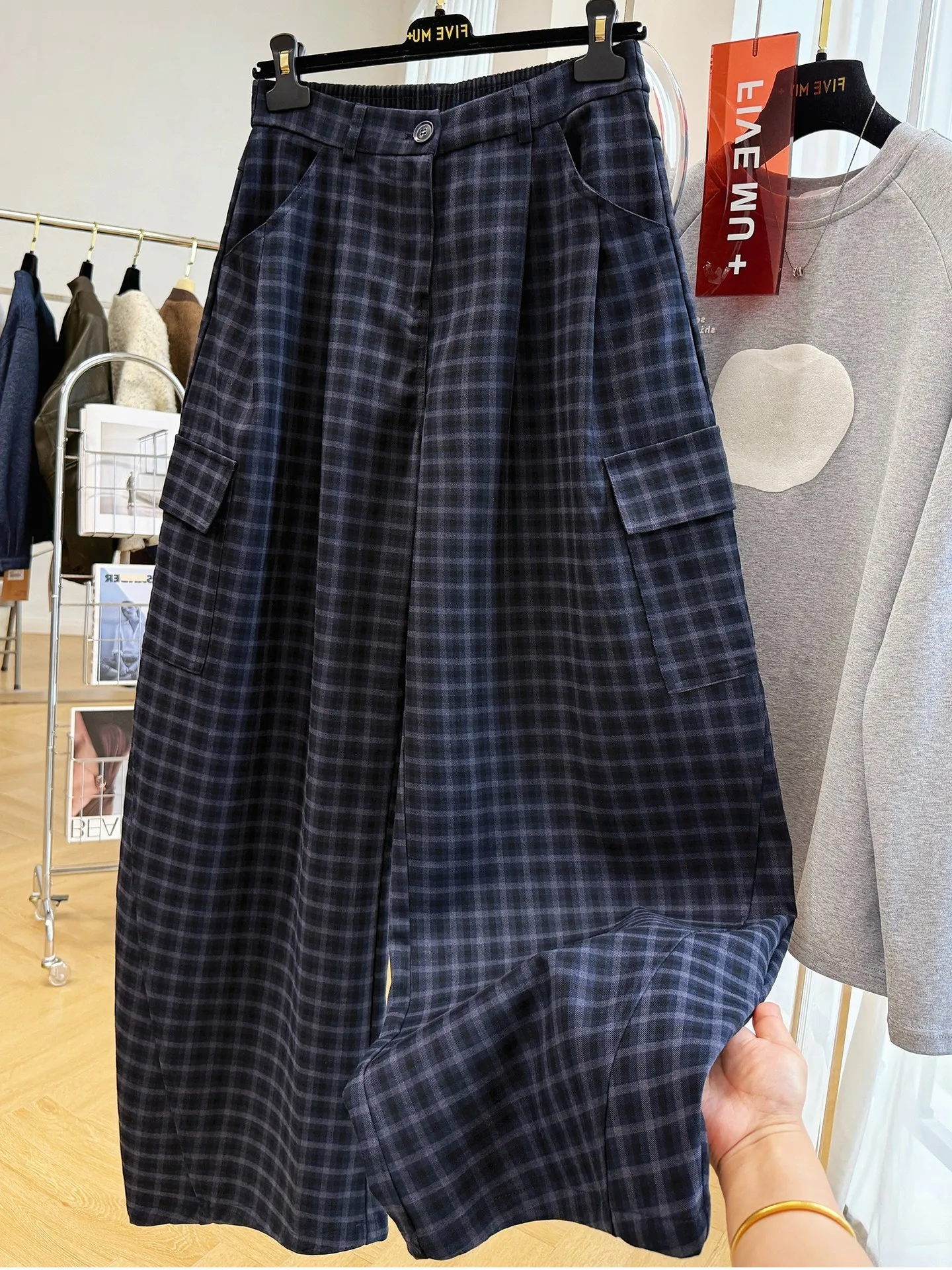 High Waist Plaid Casual Pants Women's Loose Feeling Lazy Sle Long Pants Bend Knife Pants Korean Retro Sle Spring Autumn
High Waist Plaid Casual Pants Women's Loose Feeling Lazy Sle Long Pants Bend Knife Pants Korean Retro Sle Spring Autumn