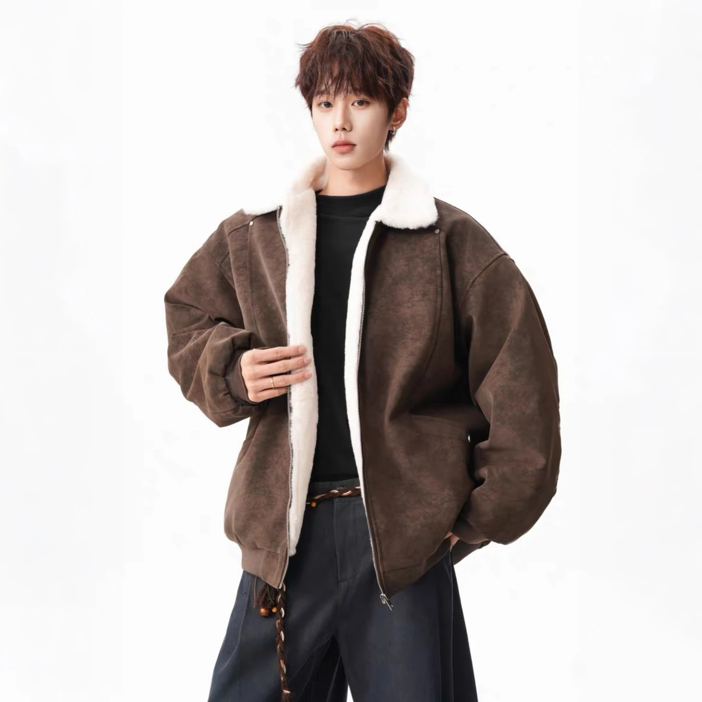 Мужская зимняя теплая рабочая куртка из искусственной кожи и овечьей шерсти в стиле ретро, с подкладкой из хлопка
Мужская зимняя теплая рабочая куртка из искусственной кожи и овечьей шерсти в стиле ретро, с подкладкой из хлопка