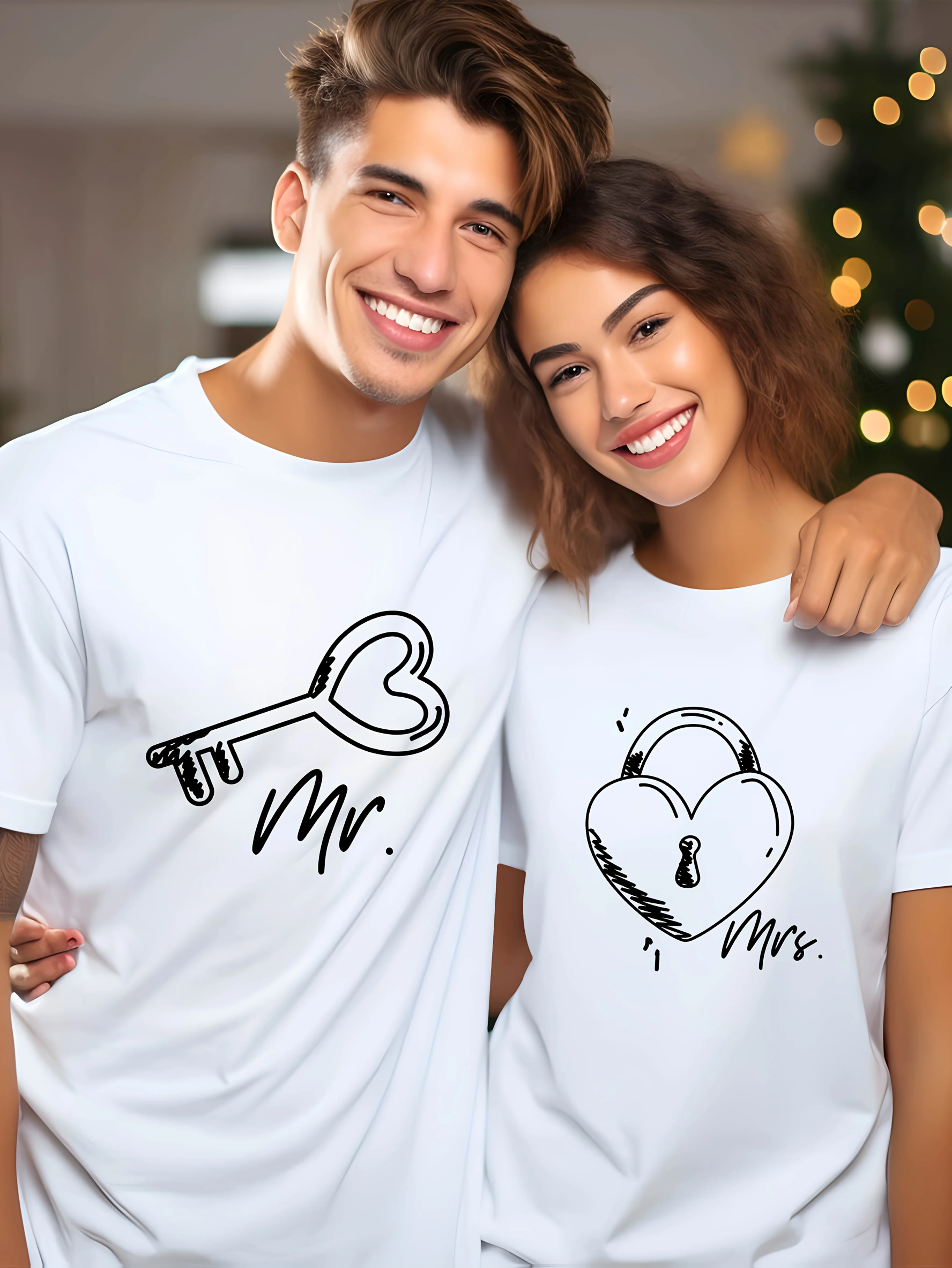 1 шт., футболка с короткими рукавами и круглым вырезом с принтом Love Lock, подарок на День святого Валентина, верхняя рубашка для пары
1 шт., футболка с короткими рукавами и круглым вырезом с принтом Love Lock, подарок на День святого Валентина, верхняя рубашка для пары