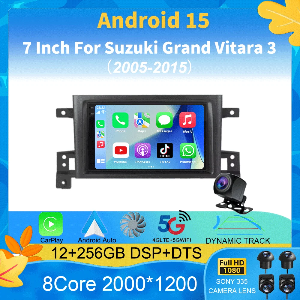7-дюймовый Android 15 для Suzuki Grand Vitara 3 2005-2015 2 Din Автомобильный радиоприемник Стерео Мультимедийный видеоплеер GPS Навигация Carplay Auto
7-дюймовый Android 15 для Suzuki Grand Vitara 3 2005-2015 2 Din Автомобильный радиоприемник Стерео Мультимедийный видеоплеер GPS Навигация Carplay Auto