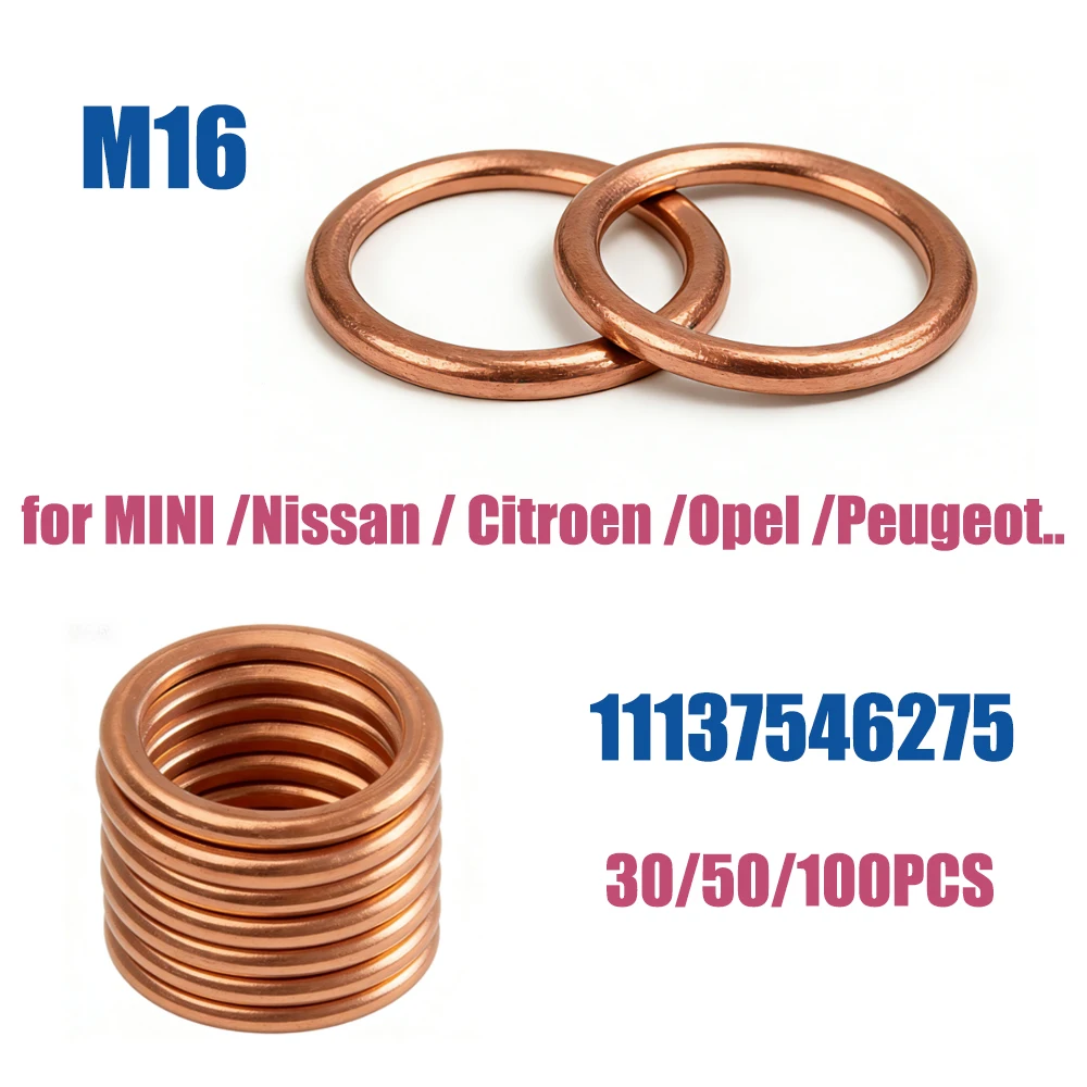M16 11137546275 Oil Drain Plug Crush Washer Gasket Rings for MINI R55 R58 R60 R60 R61 Cooper 2 S One 2 R55 R56 R57 R60 1.4 1.6