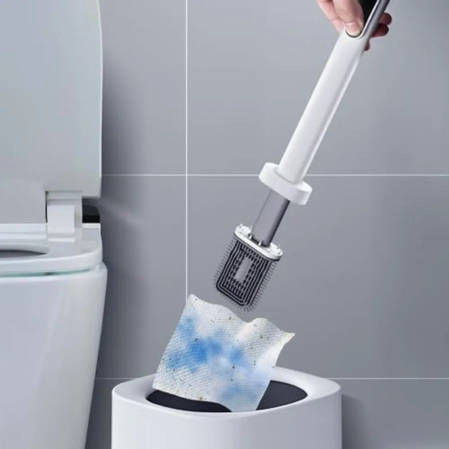 Disposable Toilet Brush Silicone Head, Hands-Free Wet Wipe Attachment, Easy and Mess-Free Cleaning
Disposable Toilet Brush Silicone Head, Hands-Free Wet Wipe Attachment, Easy and Mess-Free Cleaning