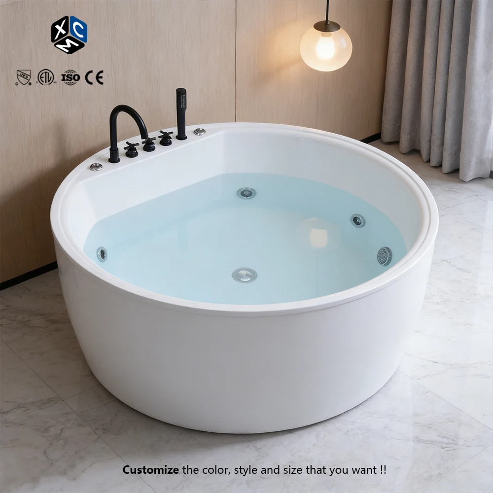 Indoor Acrylic white Round Freestanding Massage Bathtub Stand Alone Circle Jacuzzies Bathtub Luxurious Spa Experience at Home
Indoor Acrylic white Round Freestanding Massage Bathtub Stand Alone Circle Jacuzzies Bathtub Luxurious Spa Experience at Home