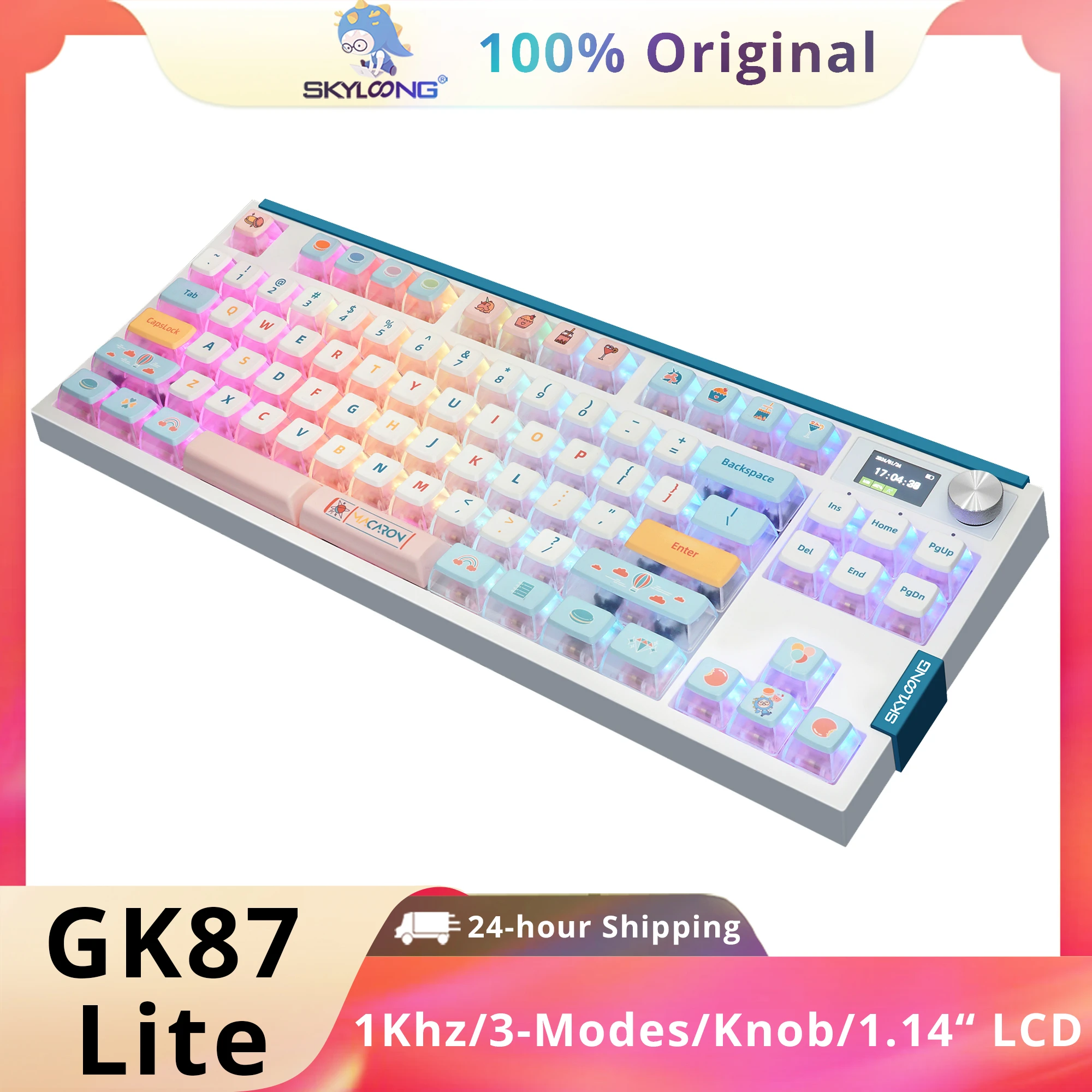 SKYLOONG GK87 Lite Wireless Keyboard TKL Gaming Mechanical Keyboard RGB Backlit Macros Knobs PBT Keycap 3-Modes Keyboard for PC
SKYLOONG GK87 Lite Wireless Keyboard TKL Gaming Mechanical Keyboard RGB Backlit Macros Knobs PBT Keycap 3-Modes Keyboard for PC