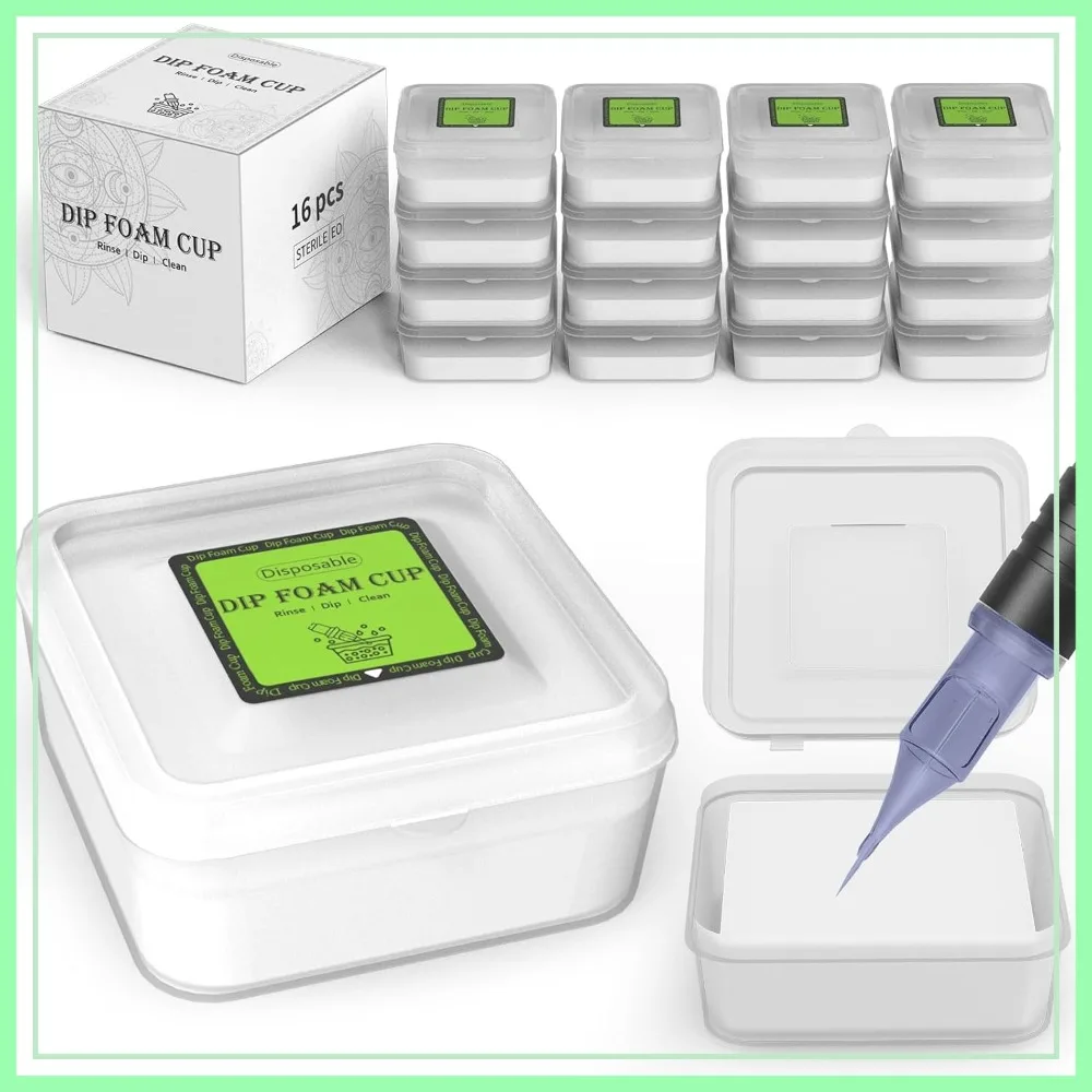 16Pcs Square Dip Foam Cups - Disposable Rinse Caps for Tattoo Color Switching & Needle Cleaning
16Pcs Square Dip Foam Cups - Disposable Rinse Caps for Tattoo Color Switching & Needle Cleaning