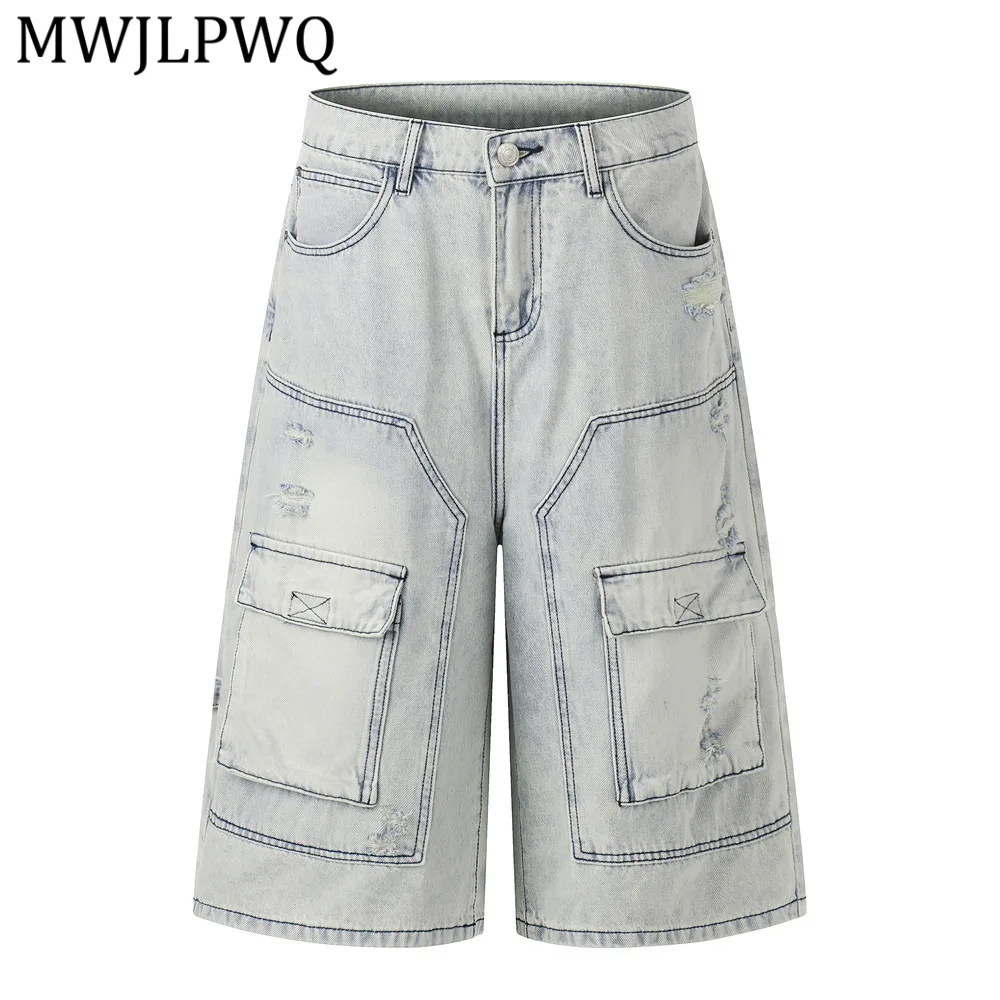 MWJLPWQ Punk Retro Washed Denim Pants Men's Distressed Hole Multi Pocket Loose Fit Summer Multi-Pocket Cargo Shorts Trendy 15318
MWJLPWQ Punk Retro Washed Denim Pants Men's Distressed Hole Multi Pocket Loose Fit Summer Multi-Pocket Cargo Shorts Trendy 15318