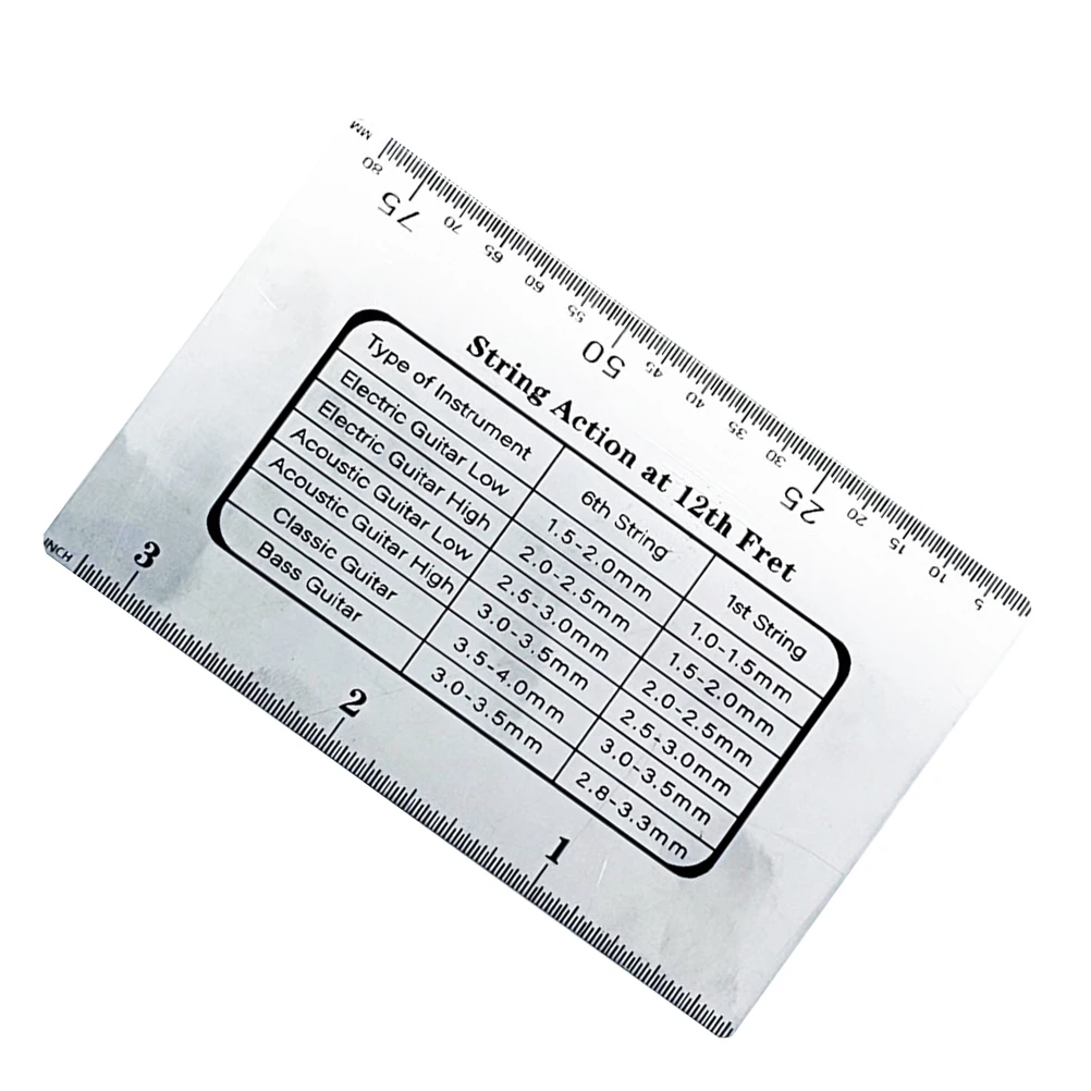Steel Action Gauge Ruler Luthier Tool For Measuring String Height Precision Metric Bass Accessories Fretboard Repair Setup Tool 
Steel Action Gauge Ruler Luthier Tool For Measuring String Height Precision Metric Bass Accessories Fretboard Repair Setup Tool
