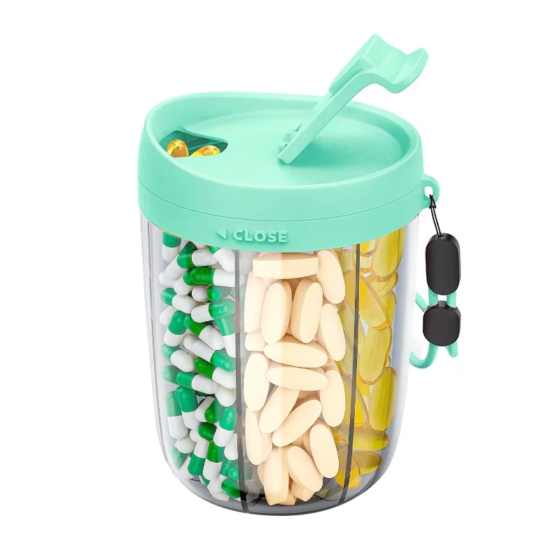 Large pill bottle storage box, capable of accommodating 6 types of vitamin supplements. The medicine box features anti mixing an
Large pill bottle storage box, capable of accommodating 6 types of vitamin supplements. The medicine box features anti mixing an