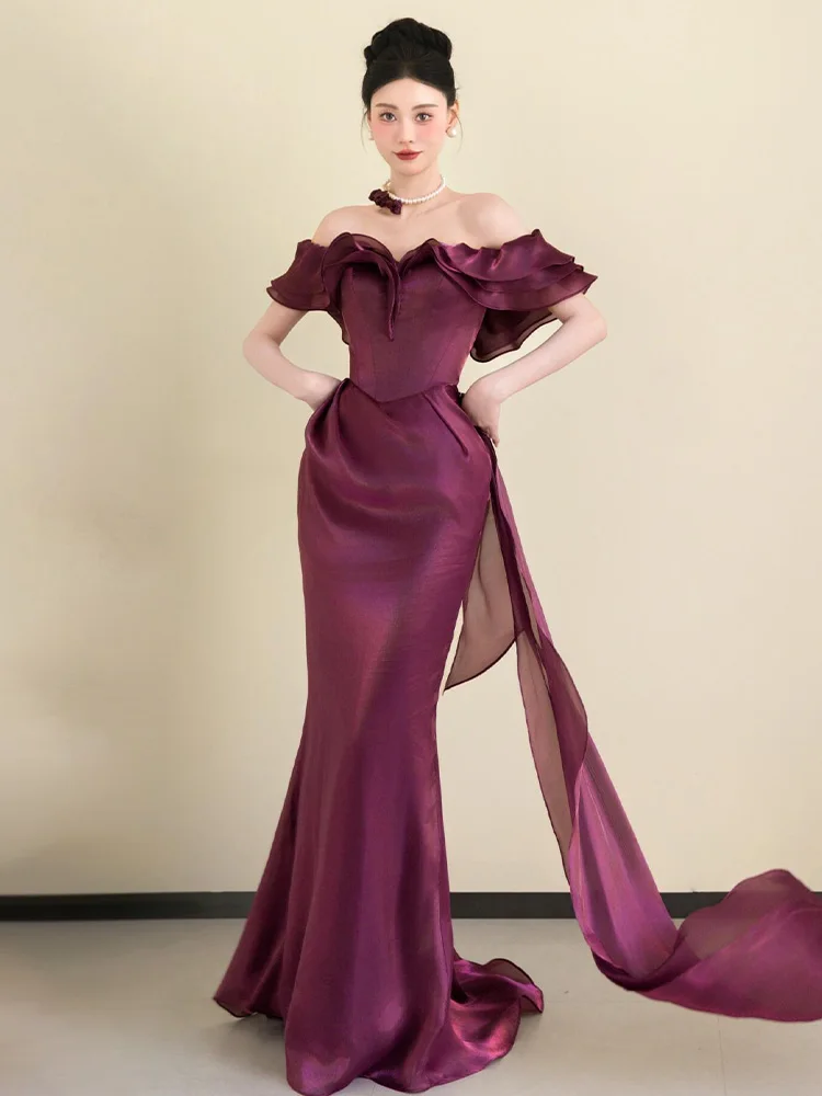 One-Shoulder Fish-Tail Evening Gown for Women Princess Style High Waist Wedding Dress Bridesmaid Dress Formal Party Dress
One-Shoulder Fish-Tail Evening Gown for Women Princess Style High Waist Wedding Dress Bridesmaid Dress Formal Party Dress