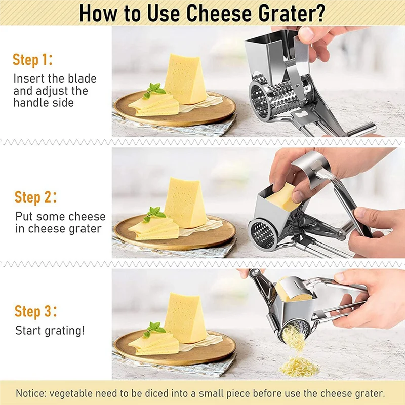 【Popular】Cheese Grater 430 Stainless Steel Vegetable Shredder Cutter Grinder With 4 Drum Blades 4-In-1(4)
【Popular】Cheese Grater 430 Stainless Steel Vegetable Shredder Cutter Grinder With 4 Drum Blades 4-In-1(4)