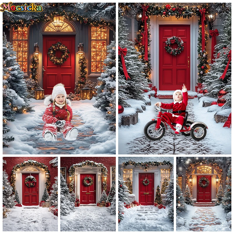 Mocsicka Red Christmas Door Background Photography Wreath Gifts Snow Tree Kids Baby Backdrop Shoot Props Decoration Photo Studio
Mocsicka Red Christmas Door Background Photography Wreath Gifts Snow Tree Kids Baby Backdrop Shoot Props Decoration Photo Studio