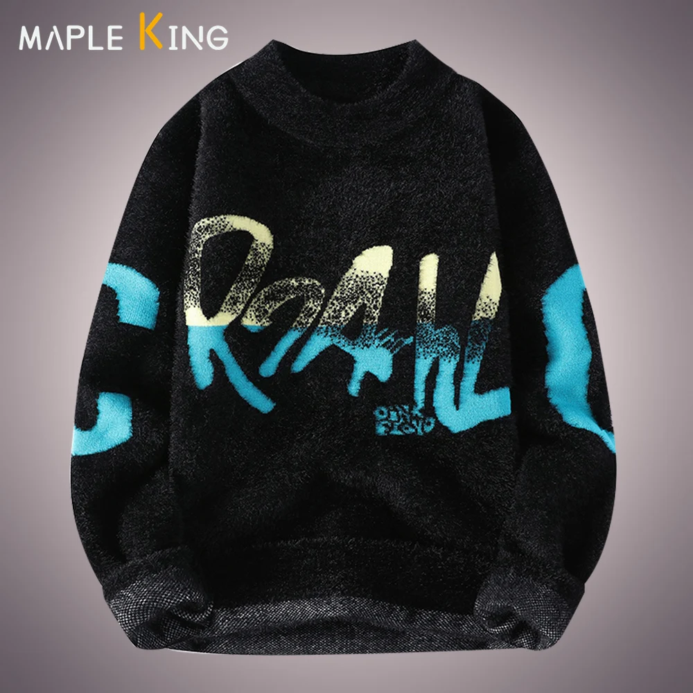 Harajuku Color Letters Sweater Men Punk Style Mock Neck Long Sleeve Warm Pullovers High Quality Thick Mens Christmas Sweaters
Harajuku Color Letters Sweater Men Punk Style Mock Neck Long Sleeve Warm Pullovers High Quality Thick Mens Christmas Sweaters