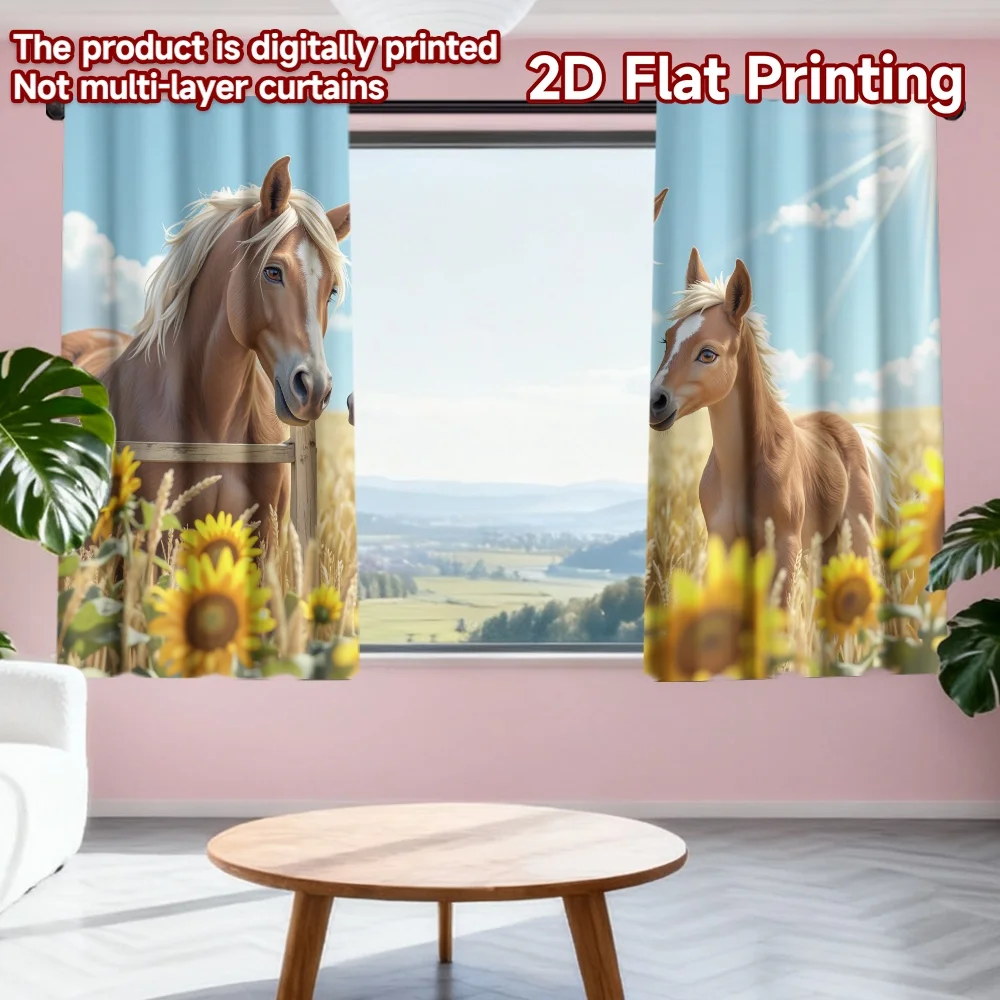 2D flat printing 2pcs Curtain Sunny Meadow Horses Digital Printed Polyester Drapes All Season Party & Holiday Decor Perfect for
2D flat printing 2pcs Curtain Sunny Meadow Horses Digital Printed Polyester Drapes All Season Party & Holiday Decor Perfect for