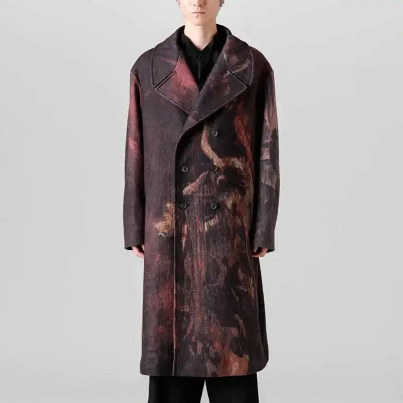 YOJI OOAK оригинальный дизайн Bechinski с принтом головы волка, картина маслом, двубортное пальто, прилив
YOJI OOAK оригинальный дизайн Bechinski с принтом головы волка, картина маслом, двубортное пальто, прилив