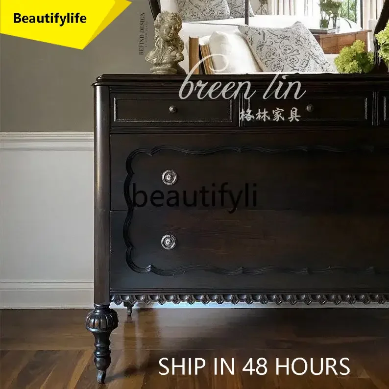 A45 French retro solid wood dressing table neoclassical chest cabinet locker/entrance cabinet
A45 French retro solid wood dressing table neoclassical chest cabinet locker/entrance cabinet