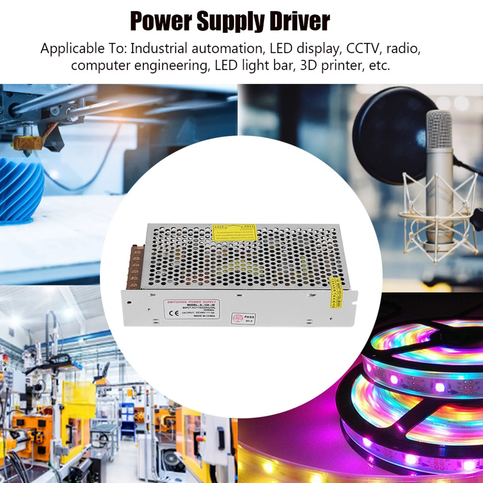 Power Supply Driver Adapter Aluminum Alloy DC48V LED Screen Strip Light 3D Printer Power Supply Driver Adapter
Power Supply Driver Adapter Aluminum Alloy DC48V LED Screen Strip Light 3D Printer Power Supply Driver Adapter