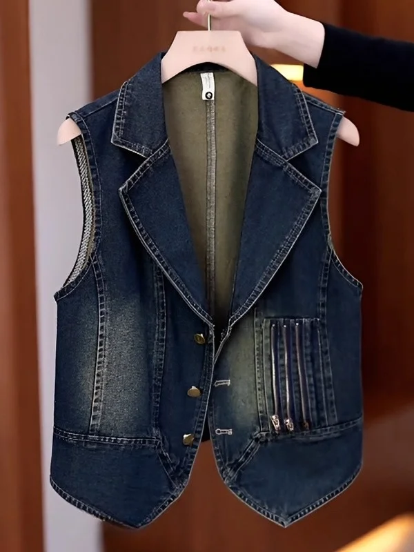 Облегающий джинсовый жилет, женский весенне-осенний джинсовый жилет Svel Jaet, модный жилет с воротником, жилет на молнии, китайский бренд
Облегающий джинсовый жилет, женский весенне-осенний джинсовый жилет Svel Jaet, модный жилет с воротником, жилет на молнии, китайский бренд