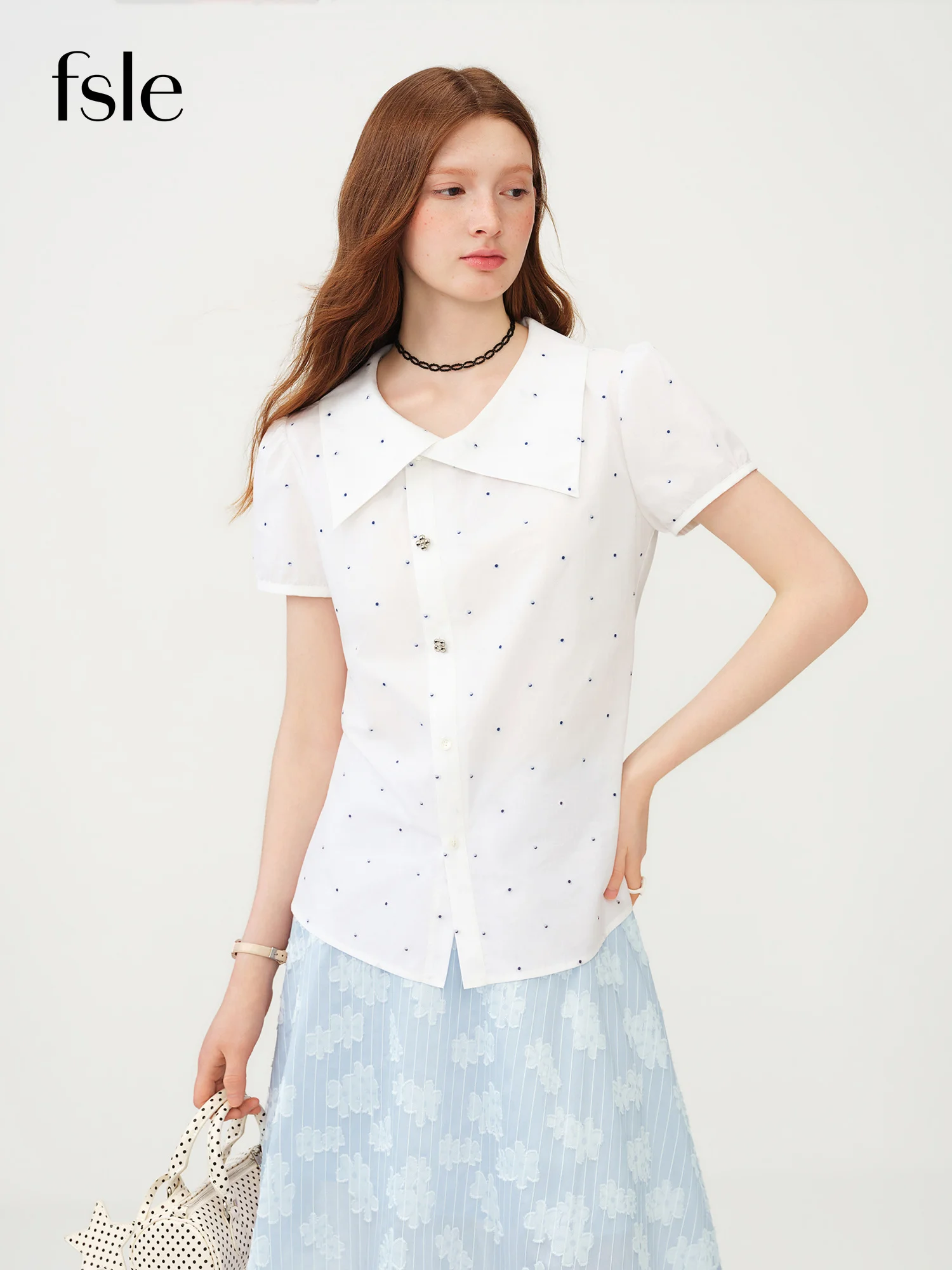 FSLE 2026 Summer Women‘s Asymmetric Collar Polka Dot Blouse, V-Neck Tie-Front Short Sleeve Shirt for French Coquette Chic Style
FSLE 2026 Summer Women‘s Asymmetric Collar Polka Dot Blouse, V-Neck Tie-Front Short Sleeve Shirt for French Coquette Chic Style