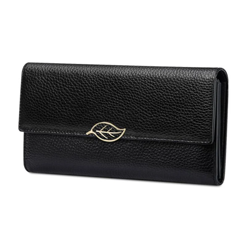 Genuine Leather Women Wallet Long Clutch Wallets for Cell Phone Fashion Woman Coin Purse Money Bag Card Holder with Metal Leaf
Genuine Leather Women Wallet Long Clutch Wallets for Cell Phone Fashion Woman Coin Purse Money Bag Card Holder with Metal Leaf