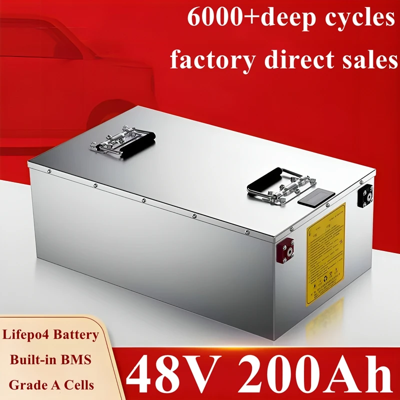 48V 200Ah Lifepo4 Battery with BMS for Trolling MotorUPS Solar Storage System RV Golf Cart - Waterproof Rechargeable +20A Charge
48V 200Ah Lifepo4 Battery with BMS for Trolling MotorUPS Solar Storage System RV Golf Cart - Waterproof Rechargeable +20A Charge