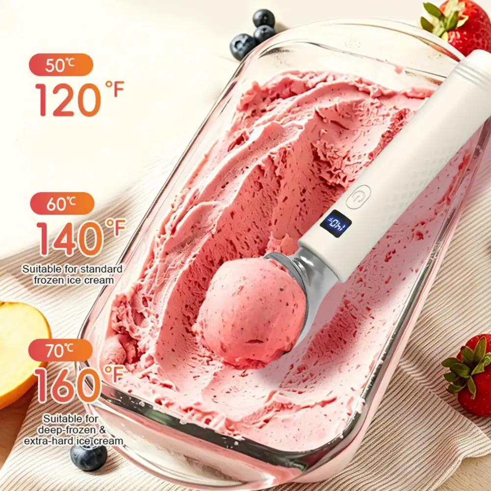 Gelato Scoop Electric Ice Cream Scoop with Led Display Rechargeable Electric Ice Cream Scooper Nonstick Tool for Hard Ice Cream
Gelato Scoop Electric Ice Cream Scoop with Led Display Rechargeable Electric Ice Cream Scooper Nonstick Tool for Hard Ice Cream