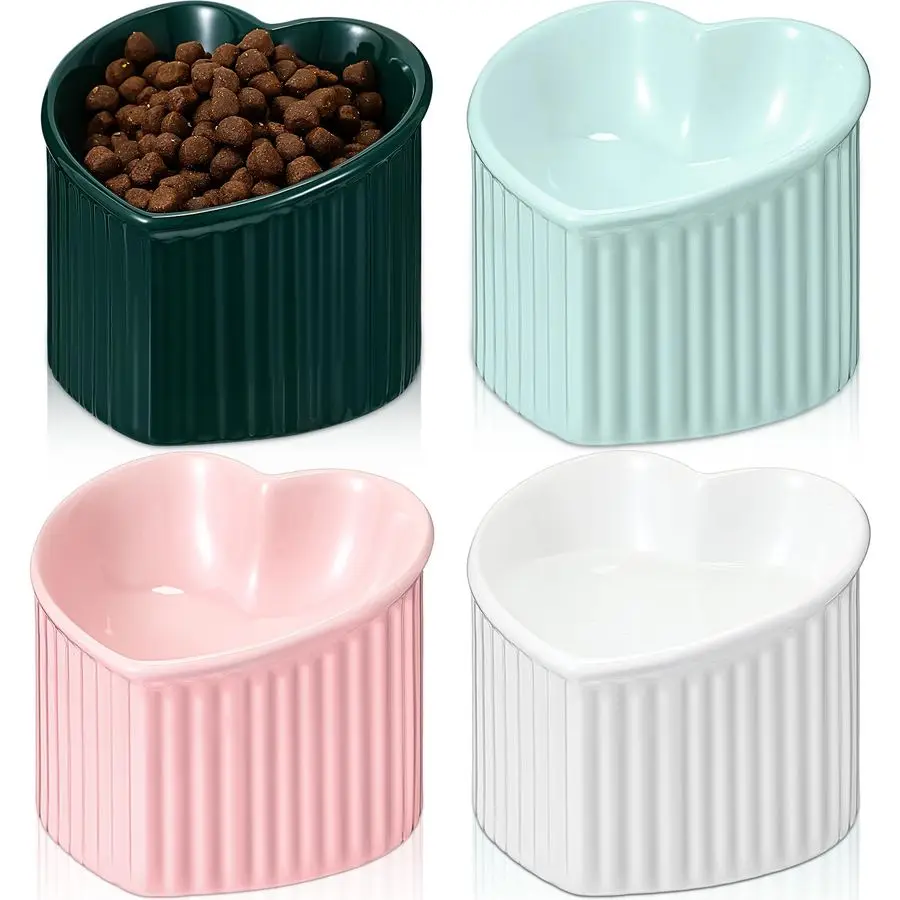 4 Pcs Elevated Cat Food Bowls, Ceramic Raised Cat Bowls, Shallow, Less Digestion Issues, Anti Vomiting, No Stress for Food and W
4 Pcs Elevated Cat Food Bowls, Ceramic Raised Cat Bowls, Shallow, Less Digestion Issues, Anti Vomiting, No Stress for Food and W