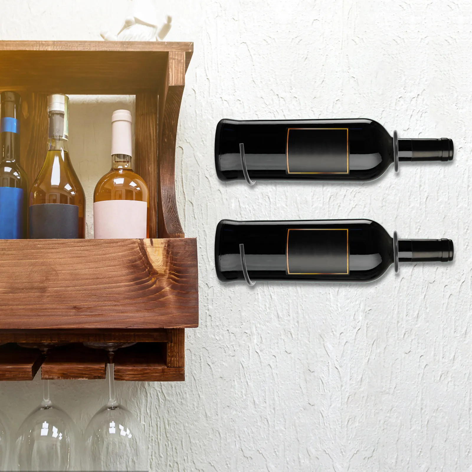 6Pcs Rustless Iron Wall Wine Rack Heavy Duty Bottle Display Holder Space Saving Storage for Home Pantry Basement Countertop
6Pcs Rustless Iron Wall Wine Rack Heavy Duty Bottle Display Holder Space Saving Storage for Home Pantry Basement Countertop