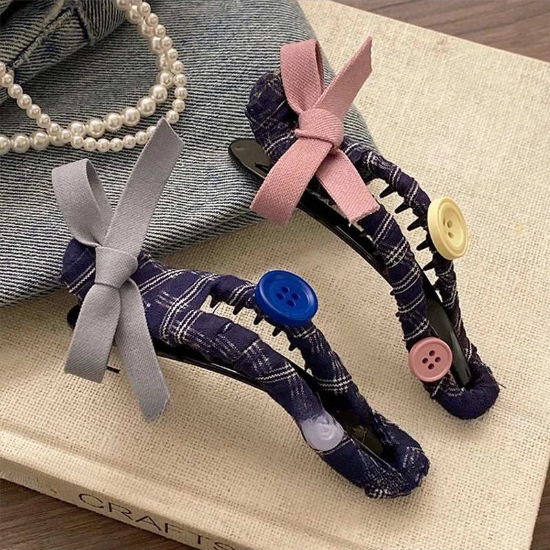 1 Pcs Women's Hair Clips Blue Checkered Bow Button Fashionable Cute Sweet Banana Clips Portable Large Hair Accessories For Girl
1 Pcs Women's Hair Clips Blue Checkered Bow Button Fashionable Cute Sweet Banana Clips Portable Large Hair Accessories For Girl