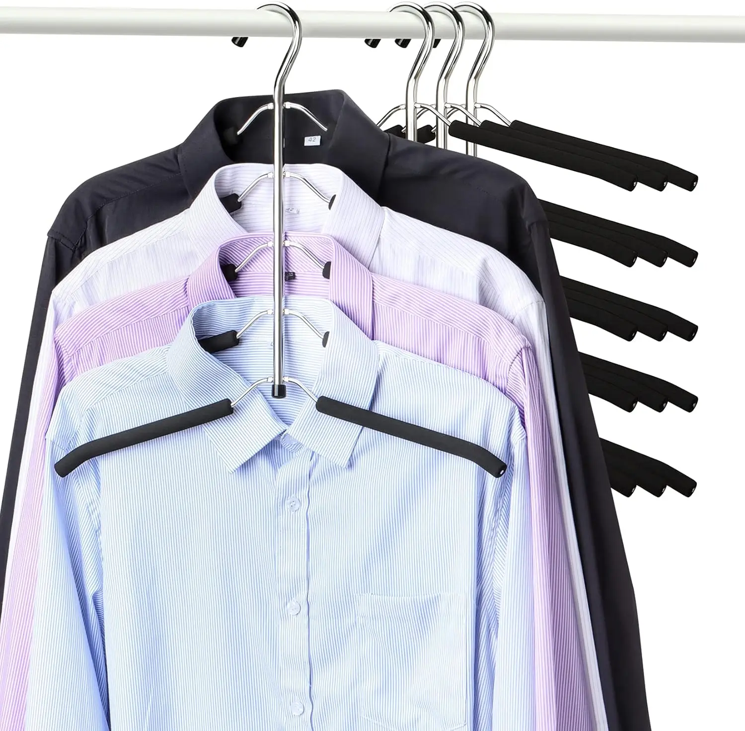 Hangers Space Saving Clothes Hanger 4 Packs Swing Arm Non Slip Padded Coat Hanger 5 Layers Heavy Duty Stainless Steel Sw
Hangers Space Saving Clothes Hanger 4 Packs Swing Arm Non Slip Padded Coat Hanger 5 Layers Heavy Duty Stainless Steel Sw