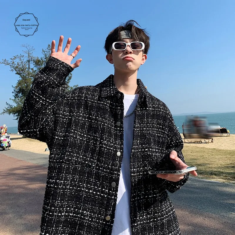Plaid Jacket Men's Trendy Loose Korean Style Couple's Checkered Pattern Outerwear Spring Autumn Seasonal Long Sleeve
Plaid Jacket Men's Trendy Loose Korean Style Couple's Checkered Pattern Outerwear Spring Autumn Seasonal Long Sleeve