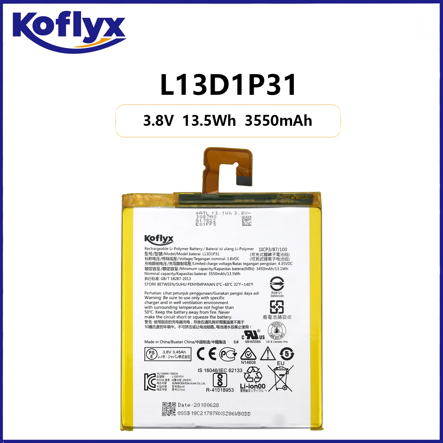 Новый аккумулятор Koflyx для ноутбука Lenovo S5000 S5000-F tab2 A7-10F/30TC L13D1P31
Новый аккумулятор Koflyx для ноутбука Lenovo S5000 S5000-F tab2 A7-10F/30TC L13D1P31