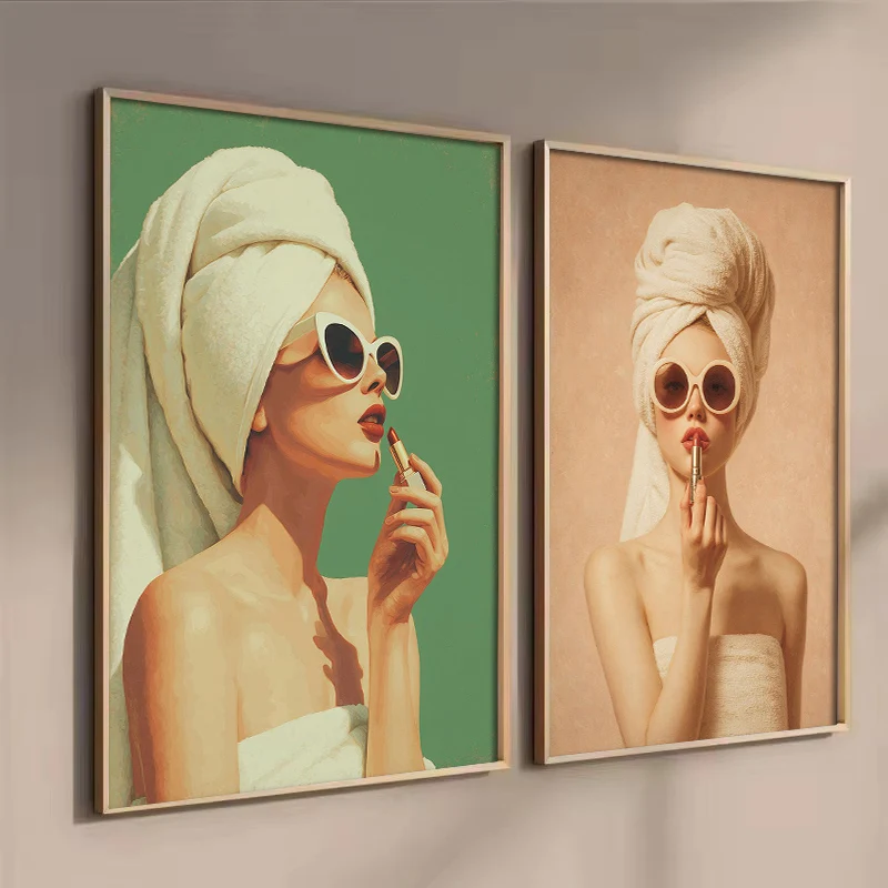 Mid Century Modern Woman with Lipstick Print Poster Retro Glam Woman Art Canvas Painting Picture for Vintage Bathroom Home Decor
Mid Century Modern Woman with Lipstick Print Poster Retro Glam Woman Art Canvas Painting Picture for Vintage Bathroom Home Decor