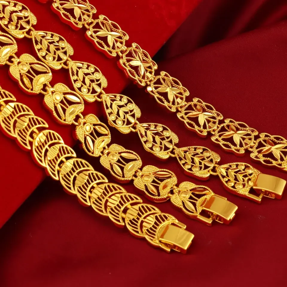 Luxury 24K 9999 Pure Gold real gold Women's Hollow Flower Bracelet Watch Buckle Bracelet
Luxury 24K 9999 Pure Gold real gold Women's Hollow Flower Bracelet Watch Buckle Bracelet