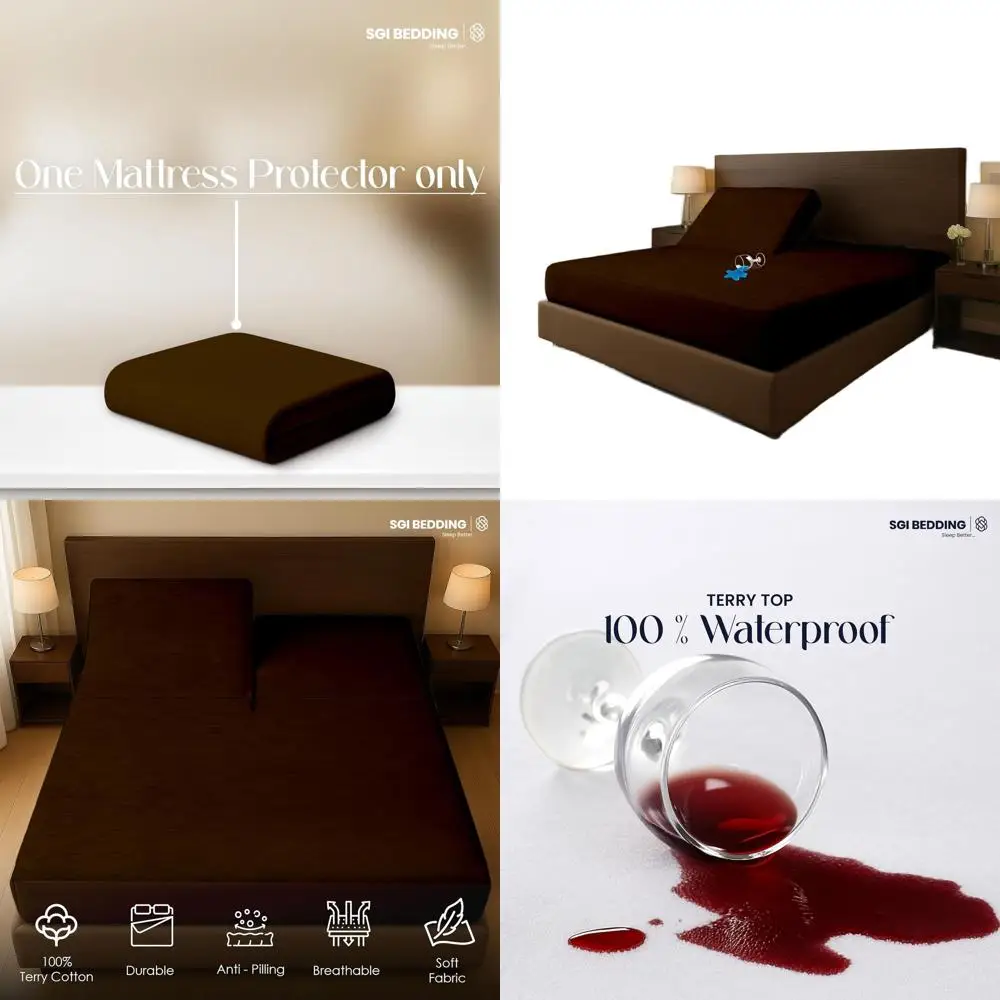 78x80 Waterproof Split Top King Mattress Protector with 28 Top and 18 Deep Pocket, Quiet & Breathable for Adjustable Beds, Choco
78x80 Waterproof Split Top King Mattress Protector with 28 Top and 18 Deep Pocket, Quiet & Breathable for Adjustable Beds, Choco