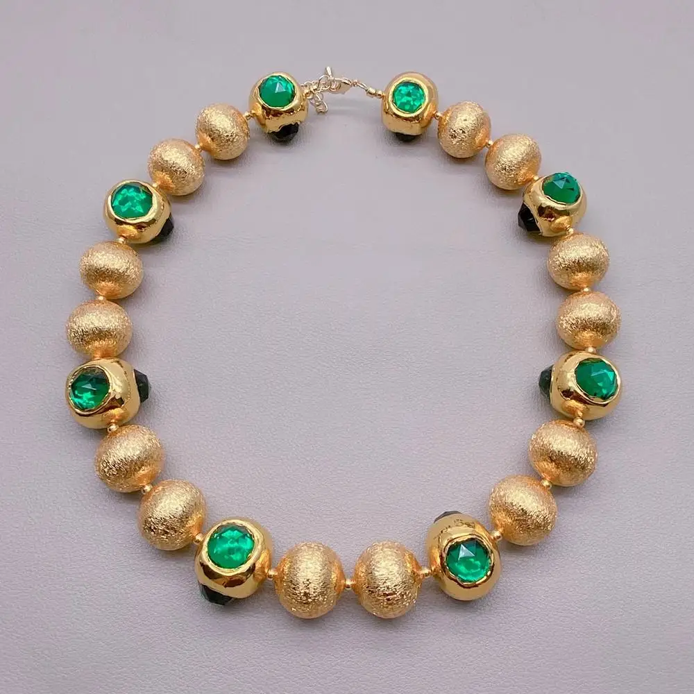 yygem 22mm Green Crystal Gold Plated 18mm brushed bead Choker Lariat Necklace Beaded Statement Jewelry Gift
yygem 22mm Green Crystal Gold Plated 18mm brushed bead Choker Lariat Necklace Beaded Statement Jewelry Gift