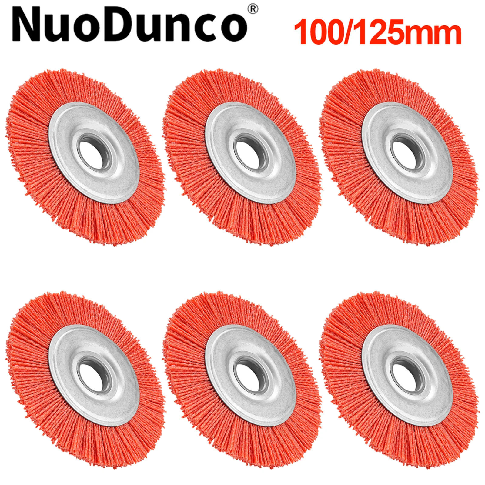 Набор из 6 нейлоновых щеток-колёс 100/125 мм для полировки металла и дерева, удаления заусенцев, краски и ржавчины
Набор из 6 нейлоновых щеток-колёс 100/125 мм для полировки металла и дерева, удаления заусенцев, краски и ржавчины