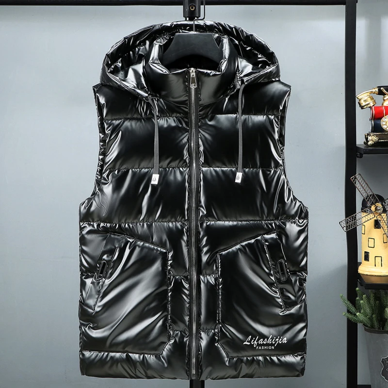 Brand Autumn Winter Black Waistcoat Men Hat Detachable Casual Men Vests Hooded Thick Warm Solid zipper Sleeveless Jacket Men Top
Brand Autumn Winter Black Waistcoat Men Hat Detachable Casual Men Vests Hooded Thick Warm Solid zipper Sleeveless Jacket Men Top