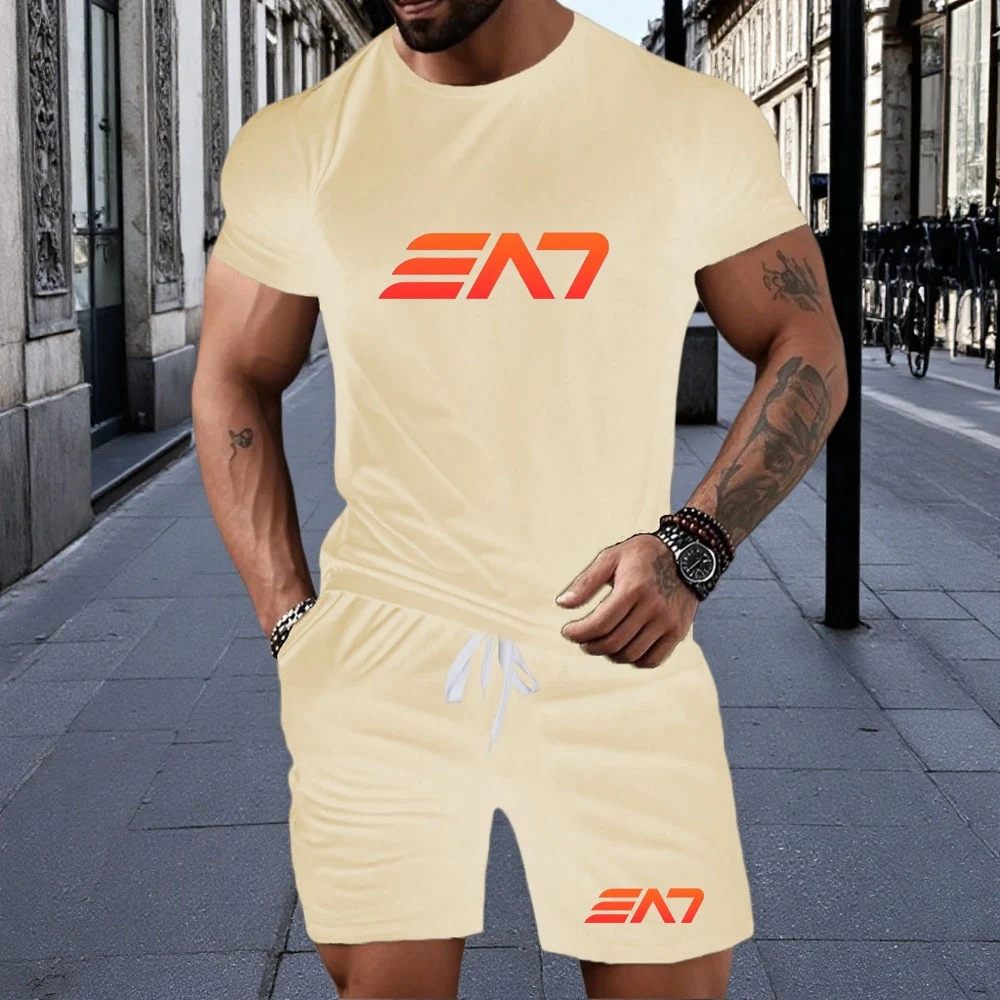 Active Summer! Men's 2-Piece Sports Suit: Moisture-Wicking Crewneck T-Shirt and Elastic Waist Drawstring Shorts for Gym
Active Summer! Men's 2-Piece Sports Suit: Moisture-Wicking Crewneck T-Shirt and Elastic Waist Drawstring Shorts for Gym