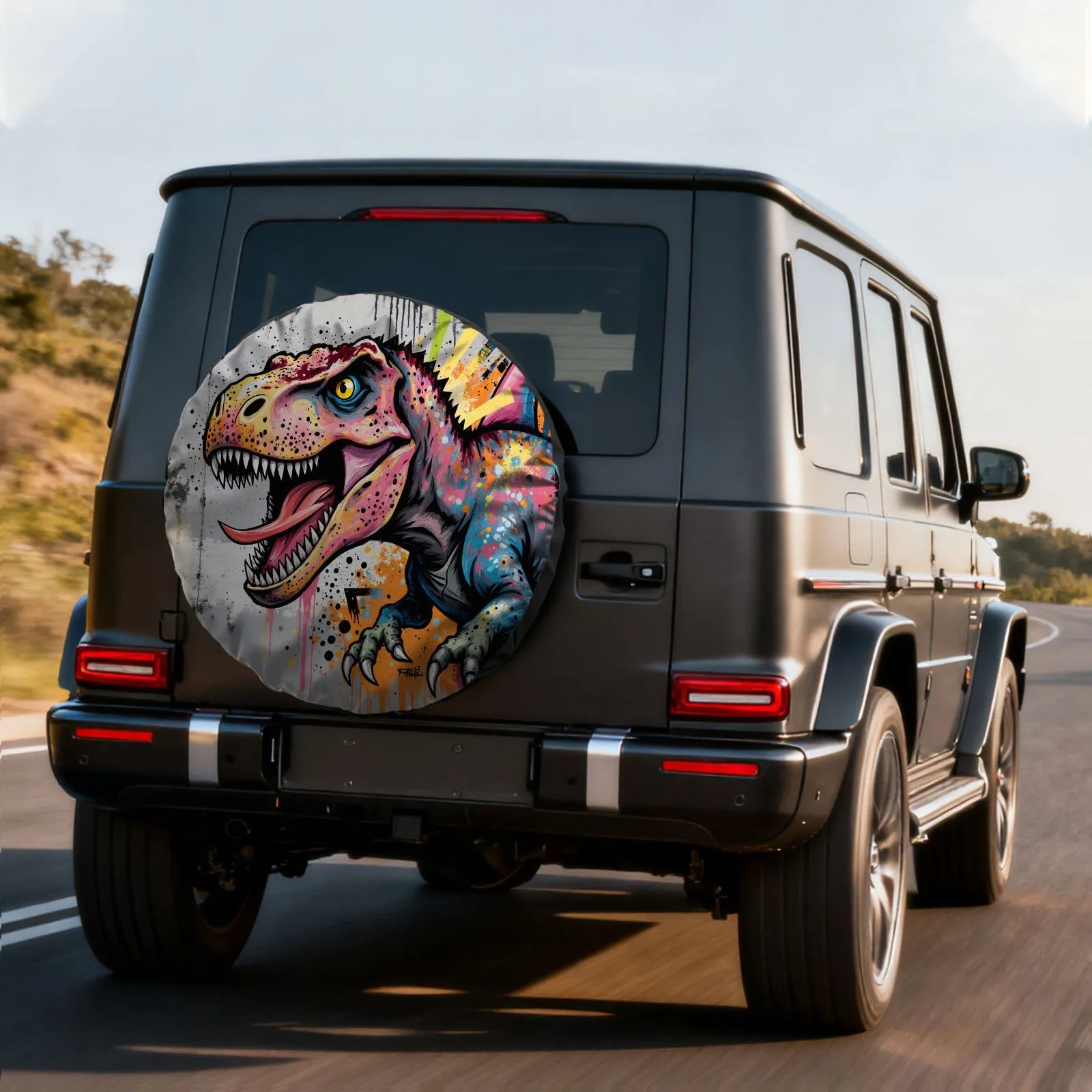 Graffiti T Rex Tire Cover Polyester Waterproof Street Art Style Vehicle Protector
Graffiti T Rex Tire Cover Polyester Waterproof Street Art Style Vehicle Protector