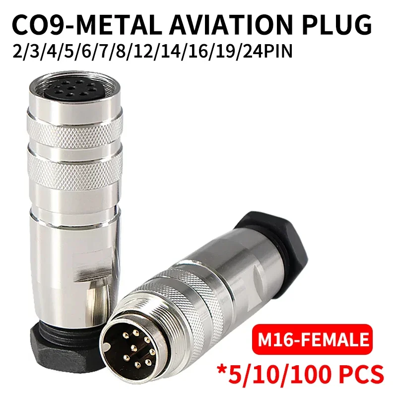 5/10/100 Sets M16 waterproof C09 J09 2/3/4/5/6/7/8/12/16/19/24 core aviation plug precision connector
5/10/100 Sets M16 waterproof C09 J09 2/3/4/5/6/7/8/12/16/19/24 core aviation plug precision connector