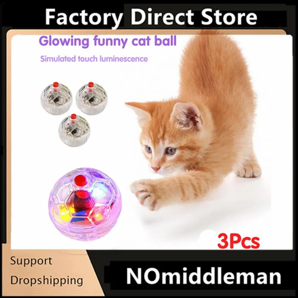 3pcs Funny Cat Toys With Light Interactive Ball Toy Flash Motion Balls Pet Toy Light Up Ghost Toy For Pet Hunting Ghost Toy
3pcs Funny Cat Toys With Light Interactive Ball Toy Flash Motion Balls Pet Toy Light Up Ghost Toy For Pet Hunting Ghost Toy 
