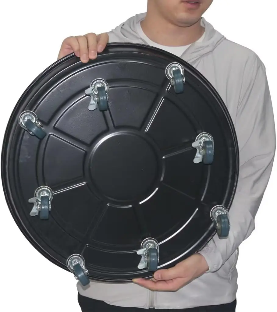 Heavy Duty Rolling Plant Stand with Lockable Wheels, Large Round Tray for Indoor Outdoor Use, Black
Heavy Duty Rolling Plant Stand with Lockable Wheels, Large Round Tray for Indoor Outdoor Use, Black
