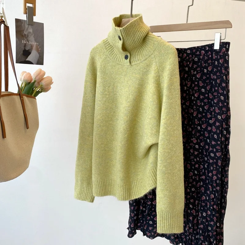 Dave&di Autumn & Winter New Arrival: Turnaround Lapel Sweater With 2-button Design Thickened Bamboo Fiber Long Sleeve Top
Dave&di Autumn & Winter New Arrival: Turnaround Lapel Sweater With 2-button Design Thickened Bamboo Fiber Long Sleeve Top